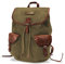 DRAKENSBERG Rucksack 'Henrietta' aus Canvas, Leder für Damen, Herren, Wanderruck im alpinen Vintage-Design, 20L - Oliv-Grün, DR00139