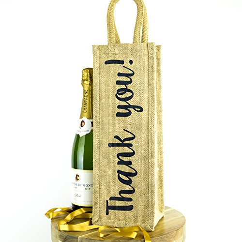Stickerscape Thank You Shimmer Bottle Bag (Anthracite) | Thank You Bottle Bag Gift | Hand Finished and Made in the UK