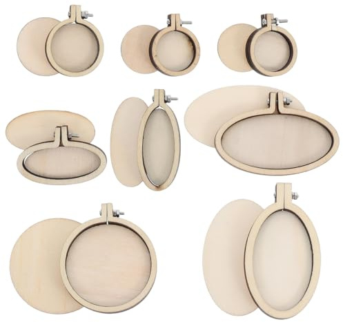 Healifty Mini Embroidery Hoops Set 2.5Cm Round and Oval Cross Stitch Fixing Frames for DIY Crafting Sewing Projects