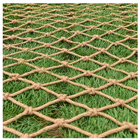 Hemp Rope Net Rope Net Birds Safety Net for Railing Child Protection Safety Playset Railing Net Treehouse Climbing Netting Heavy Duty Cargo Net Grid ( Color : 12X12cm , Size : 2x4m(6.56X13.12ft) )