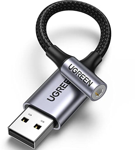 UGREEN USB to 3.5mm Jack Audio Adapter External Sound Card USB Aux TRRS Headphone Microphone DAC Converter Compatible with PC Laptop PS4 Switch Raspberry Pi 400 Mac Windows Linux Headset Earphone