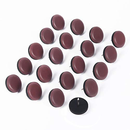GINOYA Lot de 20 patins en téflon de 25 mm avec clou pour un déplacement facile sur moquette et carrelage en bois dur (café)