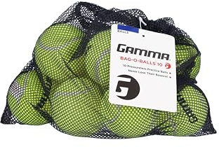 GAMMA Sports Pressureless Tennis-Balls with Mesh Tennis-Ball Bag 10 Pack