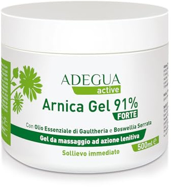 Adegua, Active Gel Arnica Forte 91%, Gel Lenitivo, 500ml