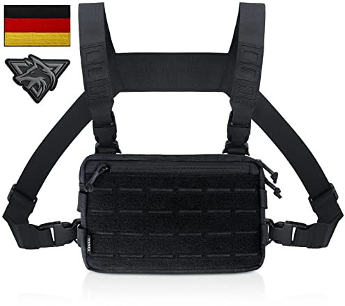 WYNEX Tactical Chest Rig Pack für Männer, Laufende Brusttasche mit Frontschlaufe Airsoft Recon Chest Rigs für Jagd Outdoor EDC Combat