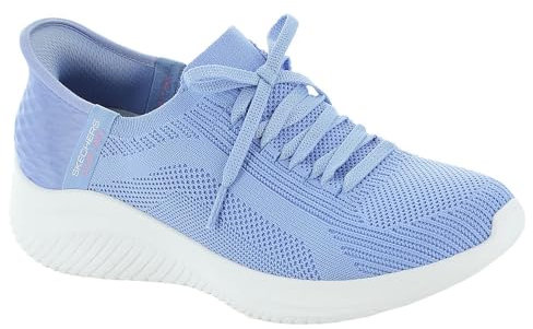 Skechers Damen Hands Free Slip Brilliant Path Ultra Flex 3.0 BRILLANTER Weg, Periwinkle Knit/Pink Trim, 56 EU