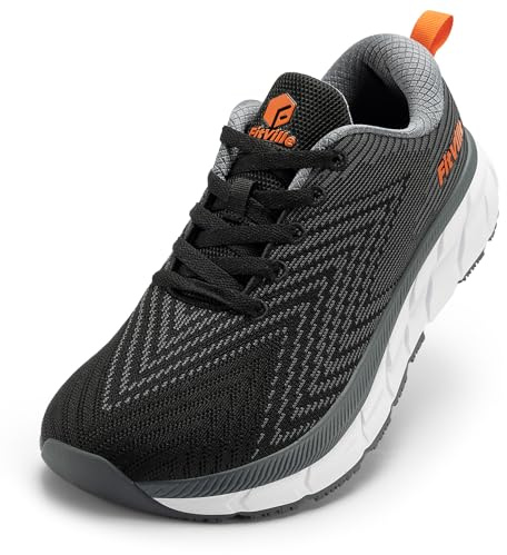 FitVille Scarpe Running Uomo Pianta Larga Sneaker Leggere Scarpe da Ginnastica da Corsa Traspiranti Jogging Scarpe Passeggio Larghe Nero 45 EU Larga