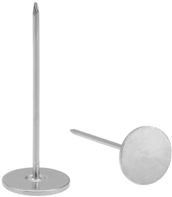 QUARKZMAN 60 Piezas de Clavos de Tapicería, Cabeza Plana de 18mmx50mm, Clavos Decorativos para Muebles, Tachuelas de Tapicería para Sofás y Cabeceros, Color Plata