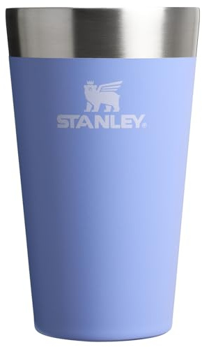 STANLEY Adventure - Bicchiere da birra impilabile, 473 ml, impilabile, per bevande fredde, lavabile in lavastoviglie, in acciaio inox, senza BPA, ortensia