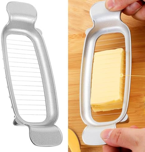DILUSILK Butter & Cheese Slicer, Stainless Steel Multipurpose Cheese Slicer with Ergonomic Handle, Suitable for Butter Squares, Jelly, Fruit, Baking