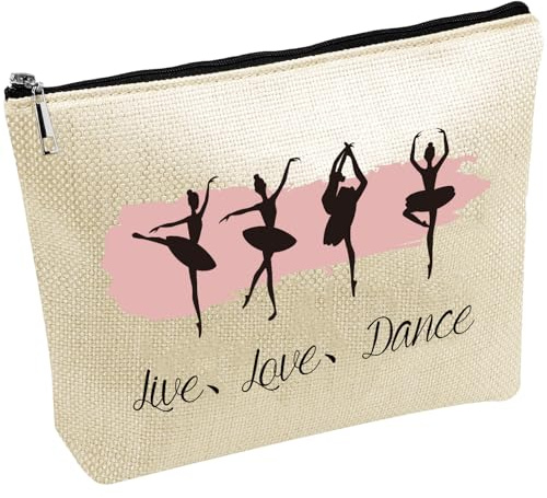 CREATCABIN Borsa Il Trucco Ballerina Borsa Cosmetici Borsa Toeletta Marsupio Il Ciclo Mestruale Organizer Portatile Lavabile Grande capacità Cerniera Le Vacanze Fidanzata Moglie Esibizione 25x18cm