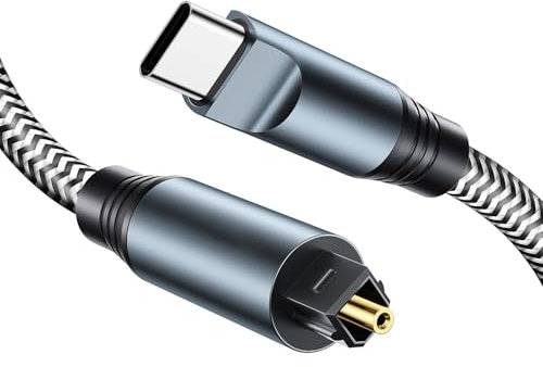 CACACOL Toslink Optical Cable Opt Male (2 Meters - 6.5 ft)