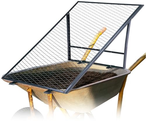 Novatool Boden Durchwurfsieb für Schubkarre 100x50 cm, aus pulverbeschichtetem Stahl, Durchwurfgitter Sieb für Erde Sand Kompost, Gartensieb Metallsieb Gitter Erdsieb Kompostsieb Gartenerde