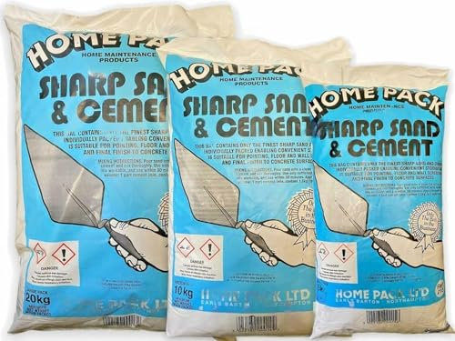 Homepack Ready to Use Sharp Sand & Cement Mix Multi-Use Dry Mortar Easy to Manage Home-Sized Bags Just Add Water Ideal for Patching Rendering Brick-Laying & Repairs (1, 10kg)