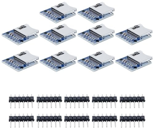 Orivin 10 st 3,3V SD-kortläsarmodul SPI SD-kortplatsmodul Sockelläsare med 6-vägs stiftremsa