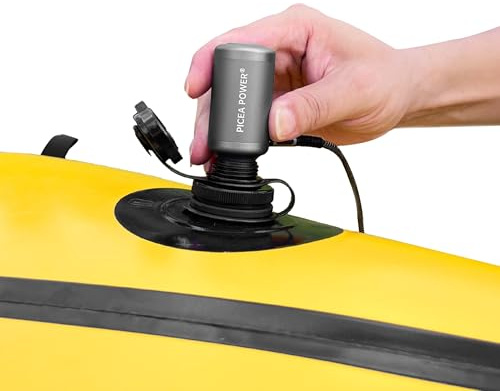 EDGE TurboBean 22 kPa Mini högtrycksluftpump för uppblåsbara, 420 l/min och 130 K varv/min snabb uppblåsning och tömning med USB-C-port, bärbara elektriska pumpar för campingmadrass, uppblåsbar båt