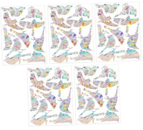 ABOOFAN 5 piezas Pegatinas Anticolisión para Ventanas PVC Reutilizables Decorativas para Puertas de Vidrio Protección Aves Seguridad Hogar