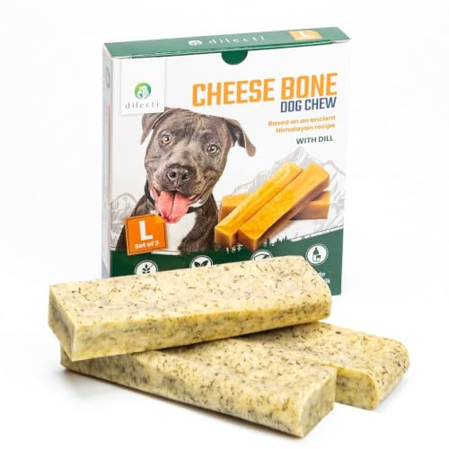 Dilecti Ossi di Formaggio per Cani con Aneto – Snack per Cani e Masticativi Naturali, Osso da Masticare per Igiene Dentale, Giochi Naturali - taglia L, confezione da 3 (taglia L, confezione da 3)