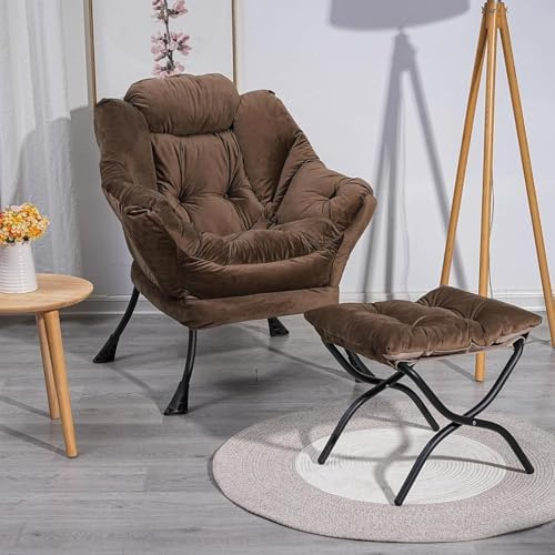 AeasyG Sillón reclinable con ottomano, sillón de salón Acento Moderno, sillón de sofá Acolchado para Tiempo Libre