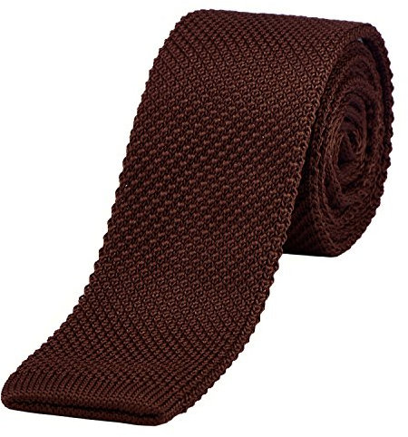 DonDon smal stickad slips 5 cm brun