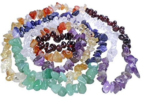 Lebensquelle Plus Splitterkette | Endlos ohne Verschluss | 80-90 cm lang | Edelstein Splitter Kette (Chakra)