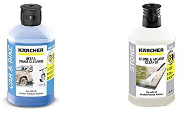 Karcher 62957650 3-in-1 Stone Plug and Clean - Black + 1 L Ultra Foam Cleaner, Pressure Washer Detergent
