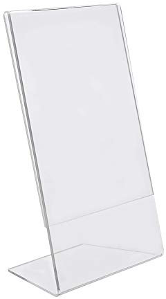 Yosoo Health Gear 4” X 6” Photo Frame Slanted Acrylic Display, Transparent Picture Frame Tabletop Sign Holder, Clear, Self-Standing, for Desk, Bed-Stand, Living Room, And Office