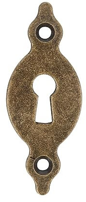 MS Beschläge Möbelschloss-Rosette Schubladen- Schrankrosette Stahl Möbelrosette Schlüsselrosette Zierschlossrosette Zierblende (Senkrecht, Brüniert)