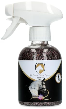 Holland Animal Care Excellent Hi Gloss Spray glitter – Criniera spray per cavalli – Bellissimo glitter su pelliccia, criniera e coda – adatto per cavalli – 250 ml – colore boge
