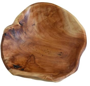 MIATTCLD Large Decorative Wooden Bowl Natural Handmade Root Carved Real Wood Fruit Serving Bowl for Nut Key Jewelry Display (25cm-30cm)