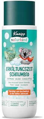 Kneipp naturkind Erkältungszeit Schaumbad - Thymian Salbei Eukalyptus - Beruhigt und durchwärmt in der kalten Jahreszeit - 200ml