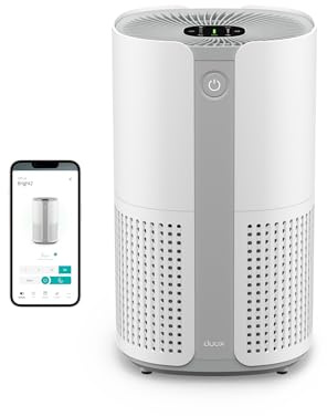 Duux Bright 2 Smart Purificatore d'aria - Purificatore d'aria con 210 CADR, indicatore di qualità dell'aria e ionizzatore, pulisce fino al 99,97% della contaminazione fino a 42 m² - Bianco