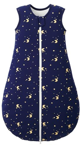 Duomiaomiao Baby Sleeping Bag Winter 2.5 TOG Sleeping Bag 6-18 months 100% Cotton Baby Wearable Blanket for Newborn, Moon