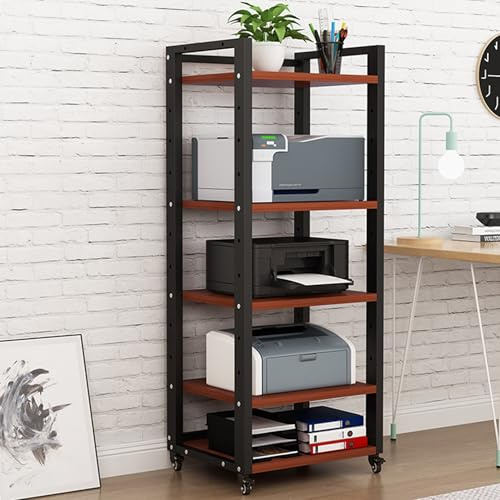 Moderna AV Media Stand Stereo Cabinet & Audio Rack per Piccoli Spazi Elegante Gaming & Home Theater Mensola HiFi Media Storage Soluzione Bianco & Legno Finitura 5 livelli Design