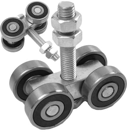 Roulettes de Porte Coulissante Renforcées - Chariot à 4 Roulements pour Portes de Placard et Dressing | Capacité 45 kg, Remplacement Silencieux | Glissement Fluide et Durable