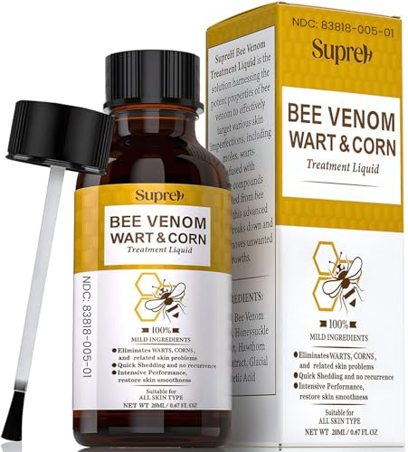 Fast-Acting Bee Venom Wart Remover: Wart Freeze Off with Salicylic Acid & Bee Venom Cream - Wart Removal for Plantar Wart Genital Wart Common Wart on face Hand Finger