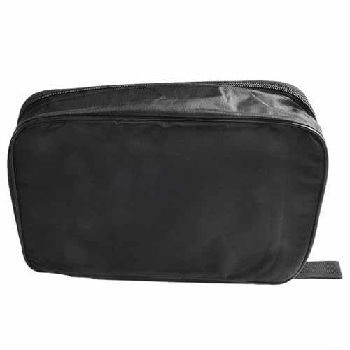 Table Tennis Racket Bag Large Capacity with Net Storage, Oxford Cloth Paddle Bag for 2 Rackets 3 Balls Black 28 x 18 x 2 cm Portable