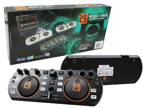 Mr. Dj MVDJ-1000BK - Controlador USB Dj Mix con canales de mezcla individuales duales para conectar un ordenador para audio y reproducción
