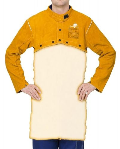 Weldas Sigma GoldenBrown Veste de soudeur en cuir et textile Taille L Pour tablier 44-2800 l
