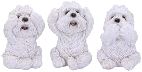 Nemesis Now Figuras de Three Wise Westies (8 cm), Color Blanco