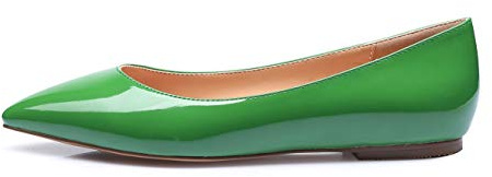 Castamere Chaussures Plates Femme Bout Pointu Basse Talon Ballerines Escarpins Vert Vernis Chaussures EU 41