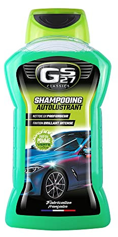 GS27 - Shampooing Autolustrant Classics - Nettoyant Voiture Parfum Pomme Verte - Fabriqué en France - 535 ml