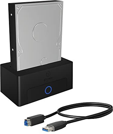 ICY BOX HDD / Festplatten Docking Station USB 3.0 für SATA 2,5 Zoll & 3,5 Zoll, Festplatten Lesegerät, Adapter, Extern, Schwarz, IB-1122-U3