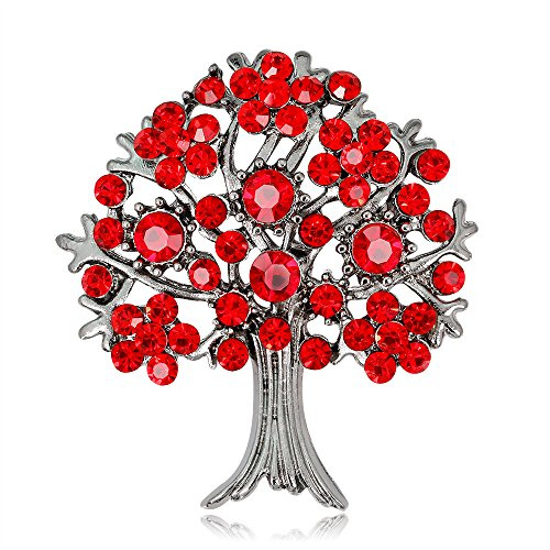Clysburtuony Life Tree Brooch Pins Bling Diamond Crystal Metal Brooch Pin for Women Girls Boys Men