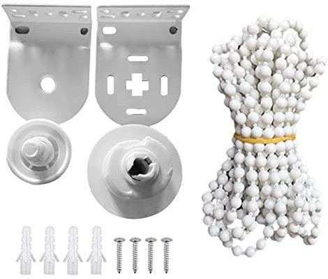 Hilai Roller Blind Parts Shade Beaded Chain Cord Fittings Brackets Screws Exterior Tube Roller Blind Spares Replacement Parts for Repair Fittings 32mm