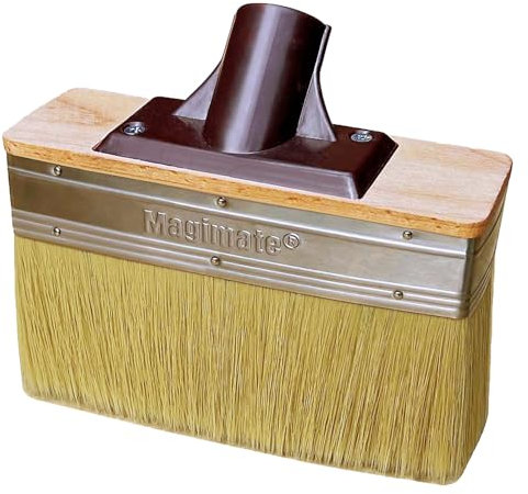 Magimate Deck Paint Brush - Wide Thick Soft Bristles for Decking Oil Stain Wood Floor Fence Shed - Professional Deck Stain Applicator - Ergonomic Handle Fits Extension Poles (Pole Not Incl)