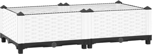 vidaXL Arriate Polipropileno 80x40x23 cm, Jardinera, macetero, bancal Elevado, Maceta, arriate Elevado, Soporte para macetas, Soporte para Plantas