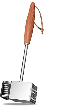 ZAIGON Marteau à viande, marteau à viande en acier inoxydable, attendrisseur d'escalopes antiadhésif double face, marteau à viande, marteau attendrisseur à rebondissement automatique