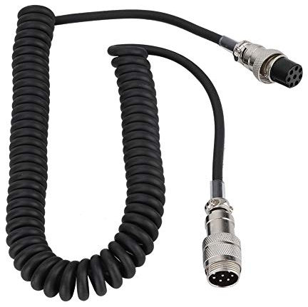 flexman 23,6 Zoll 8 Poliges Mikrofon Verlängerungskabel, Spiralförmiges Verlängerungs Mikrofonkabel, Männlich, Weiblich, Luftfahrt Steckerkabel für Transceiver