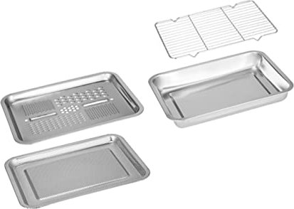 OKUMEYR Stainless Steel Plate Multipurpose Drain Basin Draining Board for Kitchen Rice Washing Sieve Strainer